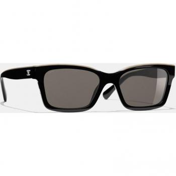 Chanel Women's Black Square Acetate Sunglasses with Brown Lenses CH5417 C534/3