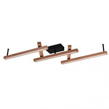 Trio - Lámpara de techo vintage de madera con varillas orientables y doble LED con control remoto 180 cm