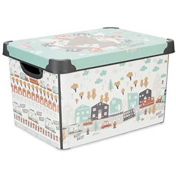 Caja de Almacenamiento Multiuso Plástica con Asa 22L y 17L - Cajas Organizadoras Decorativas para Hogar