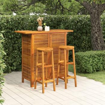 3-Piece Solid Acacia Wood Garden Bar Set