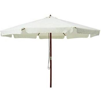 vidaXL Outdoor Parasol with Wooden Pole 330 cm Sand White