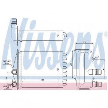 Intercambiador de calor NISSENS 73468 para calefacción interior