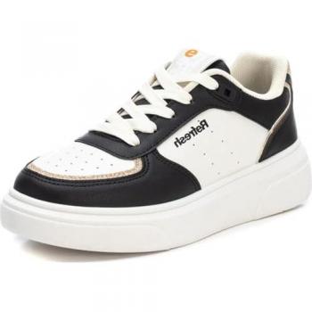 Zapatillas de Lona para Mujer Refresh 172169 con Cordones y Suela Doble de Goma, Color Negro, Talla 37