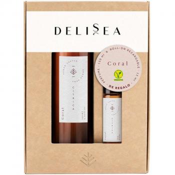 Set de Perfume Mujer Delisea Coral 2 Piezas, incluye un eau de parfum y un body lotion, presentación en caja de regalo, aroma floral afrutado, capacidad total 162 ml