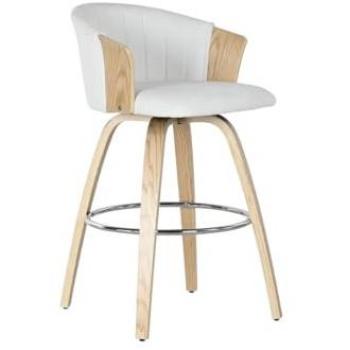 Taburete Home ESPRIT Blanco Madera 58 x 56 x 86 cm