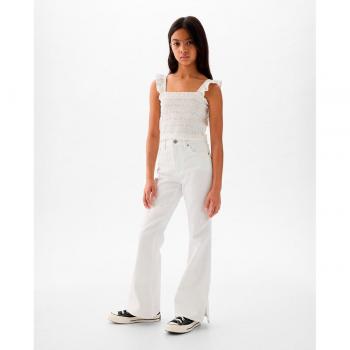 Jeans Flare Fit de Niña, Alta Cintura, Color Blanco, Talla 5Y/110