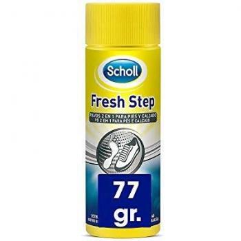 Scholl, Desodorante en polvo 2 en 1 Pies Fresh Step Anti-transpirante, elimina el olor y mantiene tus pies y zapatos frescos, 75 gr