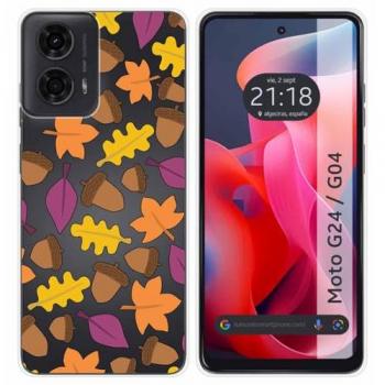 Funda Silicona Transparente Otoño para Motorola Moto G04 / G24