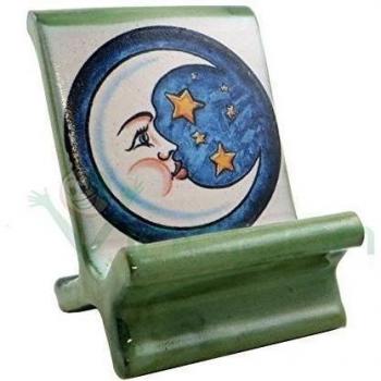 Universal soporte para la mesa cerámica de Vietri Costa de Amalfi apoyan Mod. Luna vietri Arte para iPhone VERDE