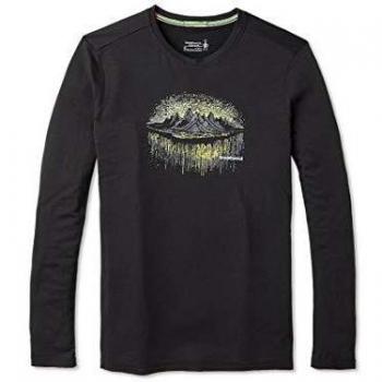Smartwool Merino Sport 150 Mountain Aurora - Camiseta de Manga Larga para Hombre, Merino Sport 150 Mountain Aurora - Manga Larga, Hombre, Color Negro, tamaño Extra-Large