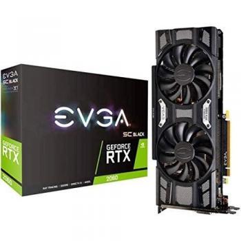 EVGA GeForce RTX 2060 SC Black Gaming  06G-P4-1762-KR, Tarjeta Grafica 6GB GDDR6, Dual Fans, Negro