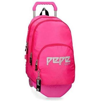 Pepe Jeans Uma Mochila Doble Compartimento con Carro Rosa 32x44x22 cms Poliéster 20.46L