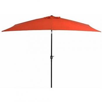 Terracotta Garden Parasol with Metal Pole 300x200 cm