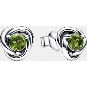 Pendientes Pandora Moments de plata y circonitas verdes