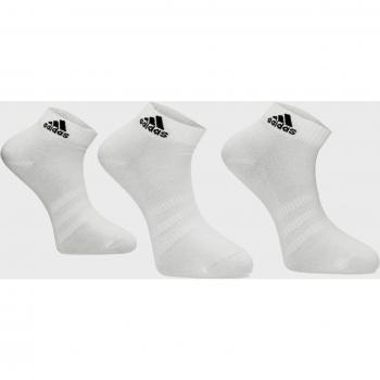 adidas Thin and Light 3 Pairs Ankle Socks for Women, White/Black, Size 6.5 - 8