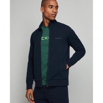 Hackett London - Chaqueta deportiva Essential Sport Fz azul marino con cierre de cremallera