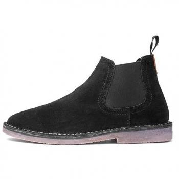 Hush Puppies Shaun Black Suede Chelsea Boots for Men - Size UK 11
