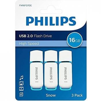 Pendrive Philips Snow Edición USB 2.0 de 16GB, velocidad de lectura hasta 21 MB/s para PC y Laptop