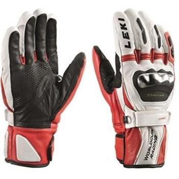 Leki Worldcup Race Titanium S Guantes, color blanco y rojo, tamaño 10.0
