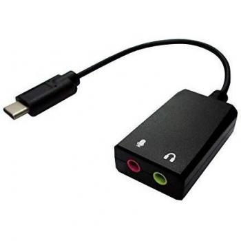 VALUE - Adaptador USB-C a 2 x 3,5 mm de Audio, Macho/Hembra, 0,15 m para Dispositivos con Interfaz Tipo C, Que no están equipados con un Conector Hembra de 3,5 mm