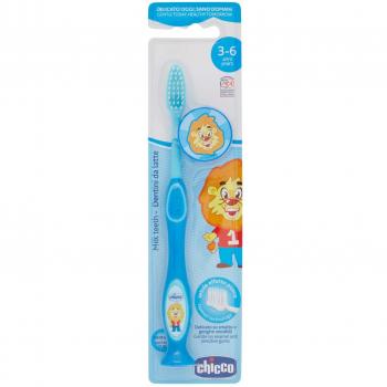 Chicco - Cepillo dental con cerdas extra finas para niños de 3 - 6 años, Colores Surtidos
