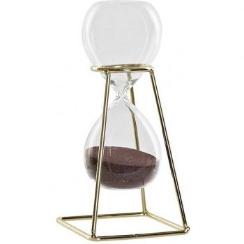 Reloj de Arena Metal Cristal 8x8x19 Dorado