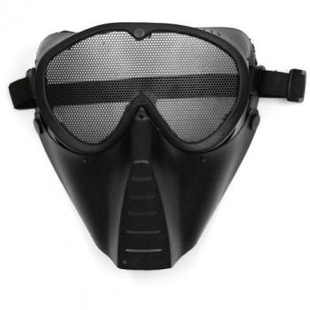 RHX - RHX Airsoft Bb pistola de Paintball malla Goggle Face Full Face Protect Negro máscara de calavera