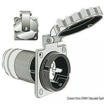 Marinco 50A Stainless Steel Waterproof Power Inlet with IP56 Rating for 125/250V