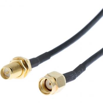 Paquete de 2 cables de extensión coaxial de baja pérdida de 4,9 pies (50 Ohm) - RP SMA macho a RP SMA hembra para extender antena WiFi