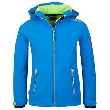 Trollkids Chaqueta Softshell Niños Trollfjord, color Azul medio / verde talla 14 años