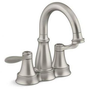 Kohler Bellera 1.2 Gpm Centerset Double-Handle Bathroom Faucet in Vibrant Brushed Nickel