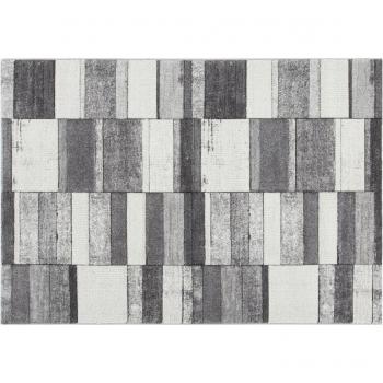 Alfombra Ray gris y blanca 190x133 cm