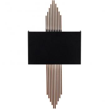 Aplique de pared WellHome, estructura de metal en color negro cobre, dimensiones 75x10x22 cm, casquillo E27, potencia máxima 40 W