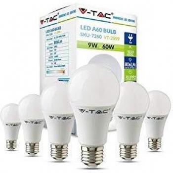 Pack 3 Bombillas LED E27 9W A60 Luz Cálida 2700K 806 Lúmenes