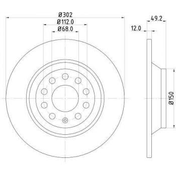 Disco de freno HELLA 8DD 355 111-181 recubierto para AUDI A6 C6 Avant y Berline