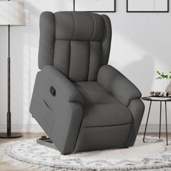 Sillón reclinable elevable de tela gris oscuro Vidaxl