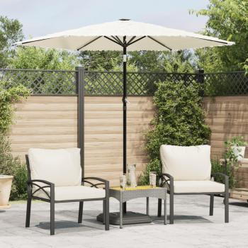 Sombrilla de jardín vidaXL con poste de acero 223x223x213 cm, disponible en colores marrón, azul y verde