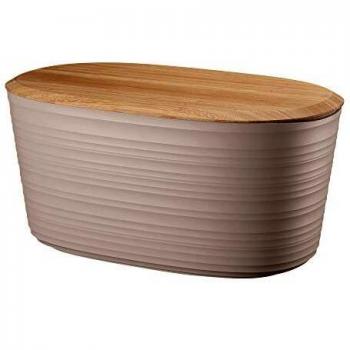 Caja de pan y dulces Guzzini Tierra 39x23 cm con tapa gris tórtola