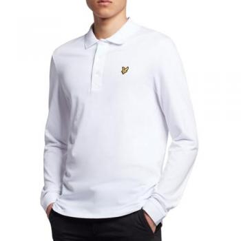 Lyle & Scott Men's Long Sleeve Polo Shirt - White - Size: Small