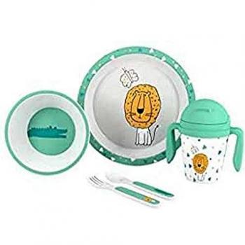 Interbaby SET19 - Interbaby - Vajilla para Bebé de 5 Piezas, Modelo Sabana, blanco