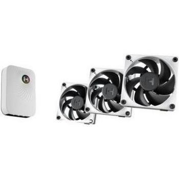 HYTE THICC FP12 Triple Fan Pack - Ventilador de 12 cm, color Negro y Blanco, incluye 3 piezas y Nexus Portal NP50