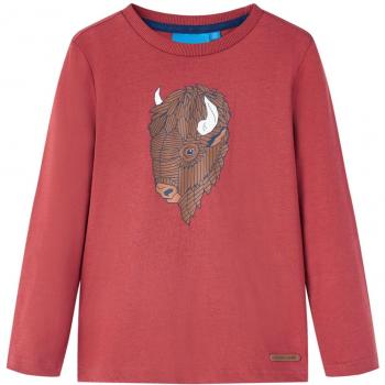 Camiseta infantil de manga larga rojo talla 140