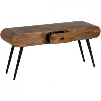 Mueble de TV BB Home 118 x 36 x 55 cm Natural Negro Madera Hierro con un cajón en madera de mango Livu