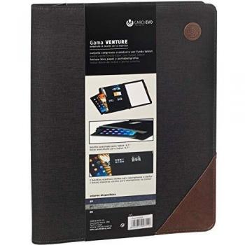 Carchivo 24210008- Portadocumentos serie Venture con cremallera tamaño A4, color negro gris oscuro