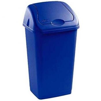 Papelera Basculante Heidrun 50cm, 18L, Cubo para Basura y Reciclaje, Blanco y Gris