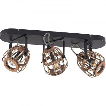 Lindby Bominio foco de techo empotrado de metal negro con 3 luces E14 para salón y comedor