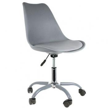 Silla con Ruedas Gris de Diseño Ergonómico y Estilo Moderno