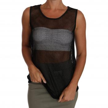Dolce & Gabbana Black Mesh Transparent Blouse T-shirt - IT42|M
