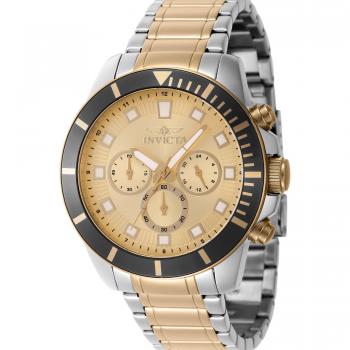 Reloj de pulsera Invicta Pro Diver 46049 - Hombre, Correa Gris Plata y Dial de Latón Oro Amarillo, Unisex