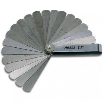 Galga de espesores HAZET 2147, 20 piezas, rango de medición de 0,05 a 1,00 mm